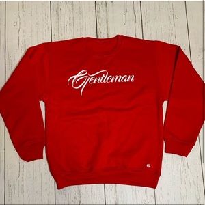 Red crew neck